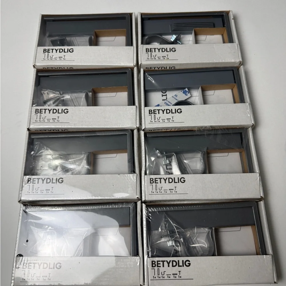 8 PACK IKEA BETYDLIG Curtain Rod Wall Mount Ceiling Hanging Bracket Grey Sweden